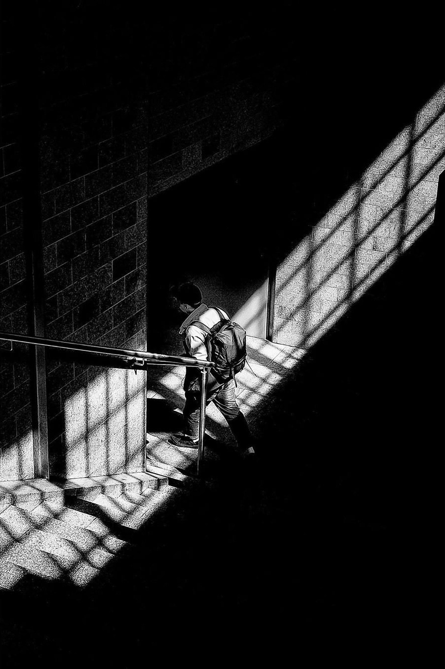 Person on a Berlin stairway